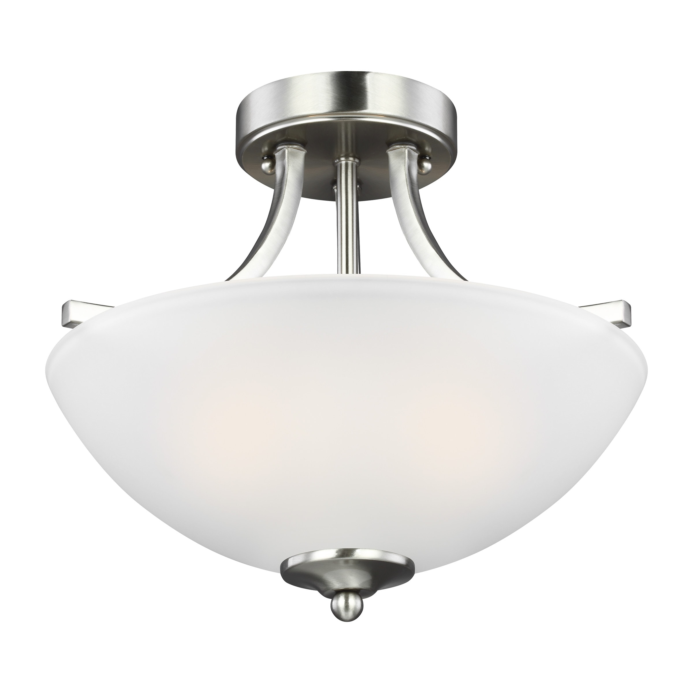 Generation Lighting 7716502EN3-962 Transitional Two Light Semi-Flush Convertible Pendant from Seagull - Geary Collection in Pewter, Nickel, Silver Finish,