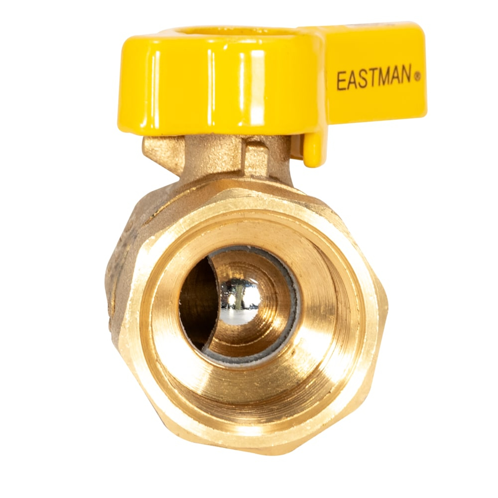 Eastman 3/4-inch Brass Gas Ball Valve with Yellow Handle
