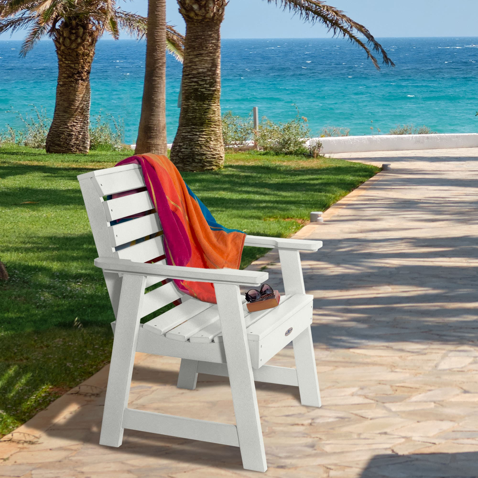 Coconut White Poly Lumber Riverside Garden Chair