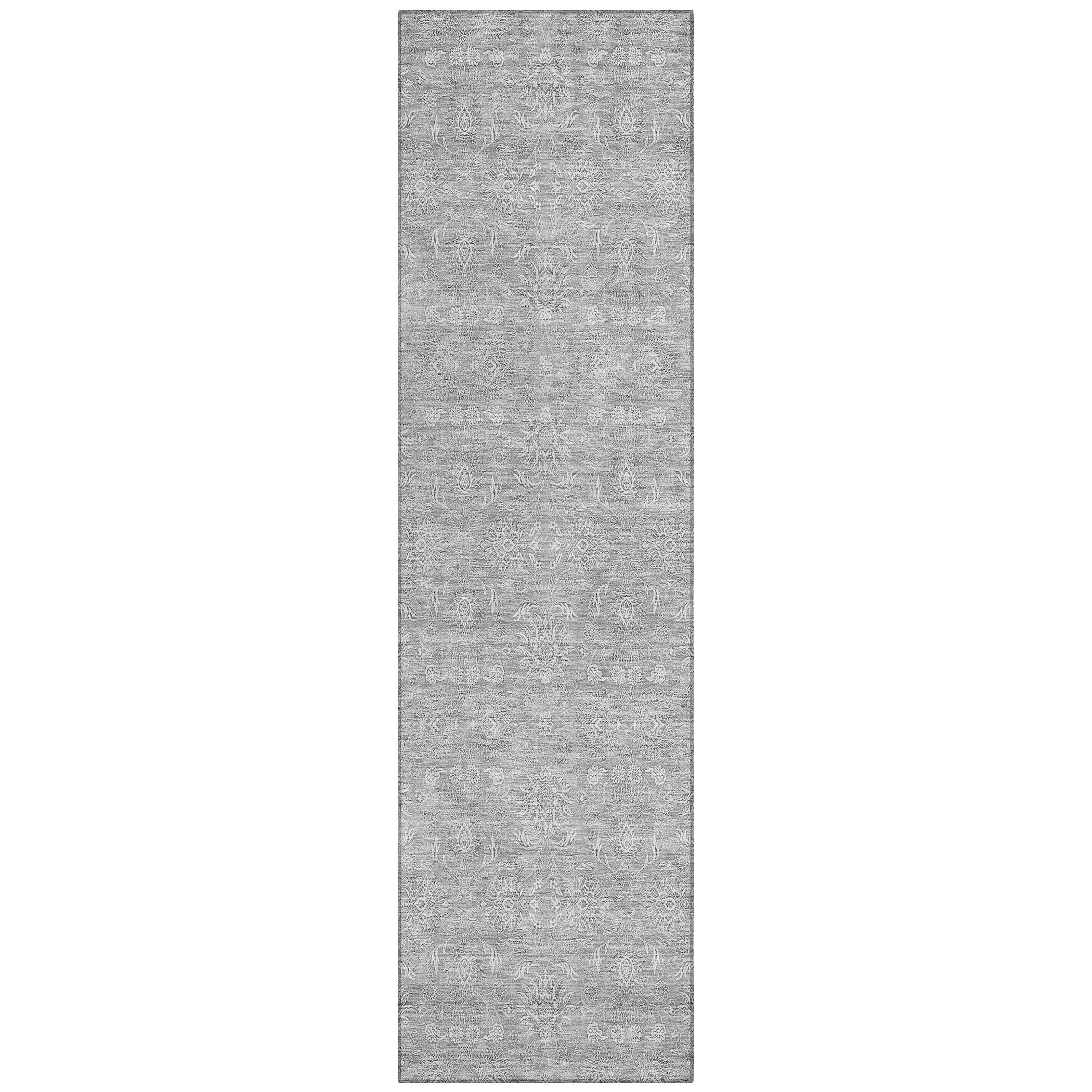 Addison Rugs Chantille ACN703 Gray 2'3" x 7'6" Indoor Outdoor Hallway Runner Rug, Easy Clean, Machine Washable, Non Shedding, Kitchen Area Carpet for Bathroom, Patio, Laundry and Bedroom Rug