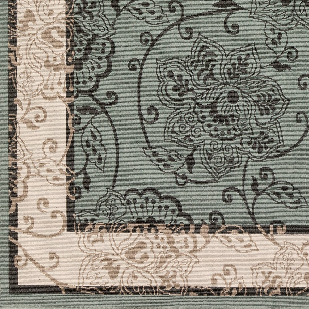 Livabliss Alfresco 5 x 8 (ft) Synthetic Sage Rectangular Indoor/Outdoor Floral/Botanical Tropical Area rug