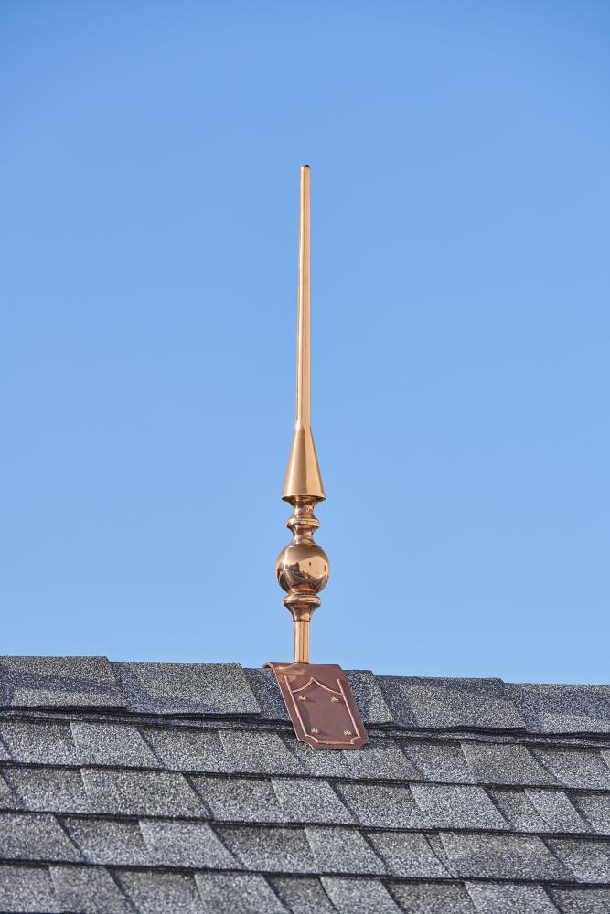 Good Directions 28" Aragon Pure Copper Finial with Decorative Copper Roof Mount - 34"H