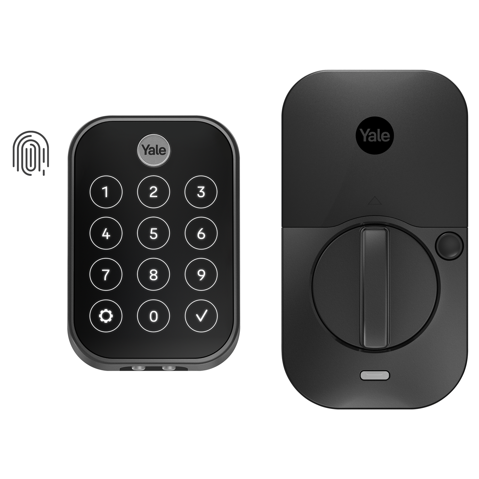 Yale Assure Lock 2 Touch Deadbolt, Black Suede Keyless Entry Door Lock with Touch Digital Keypad and Fingerprint Scanner, (No Wi-Fi), YRD450-F-BLE-BSP