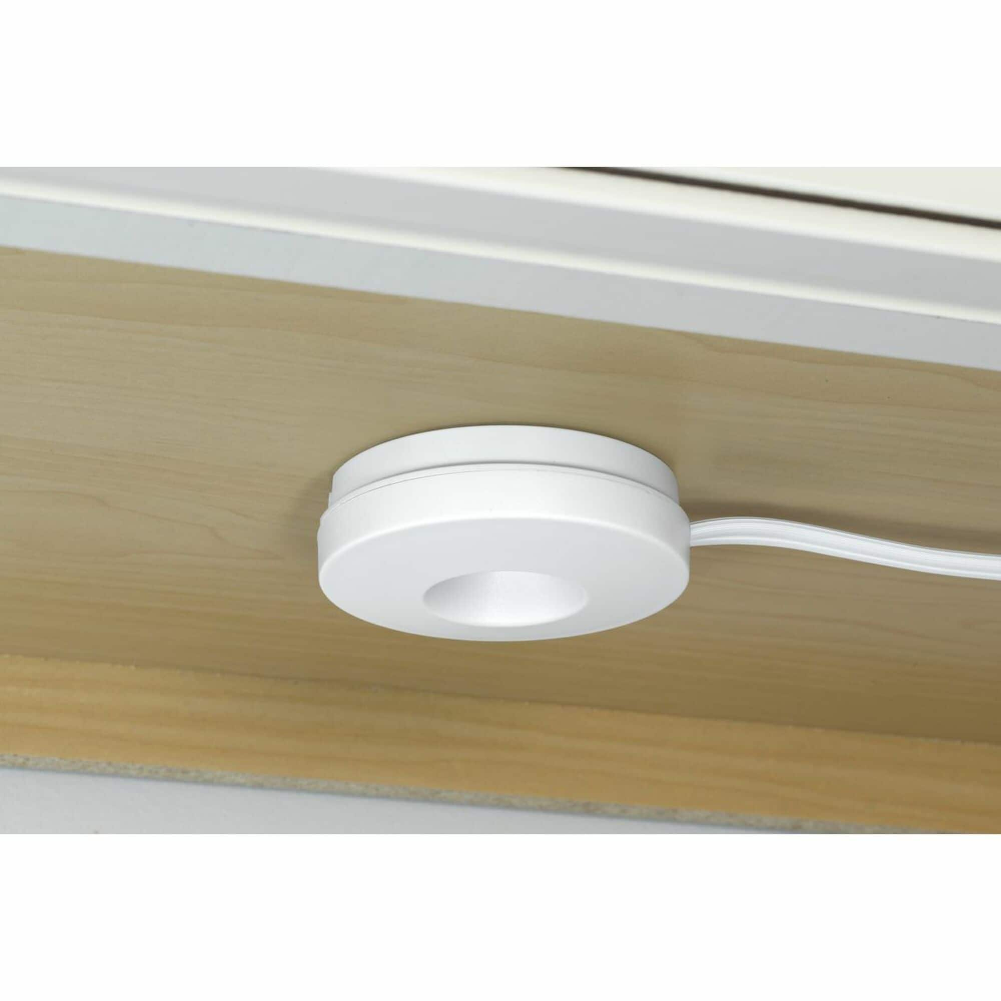 Hide-a-Lite V Collection LED Puck, White Finish