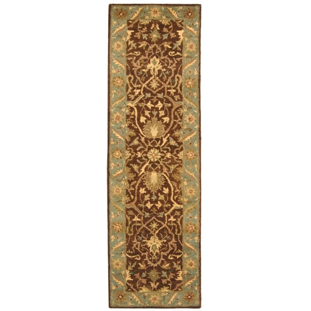SAFAVIEH Antiquity Toireasa Oriental Wool Runner Rug, Brown/Green, 2'3" x 10'
