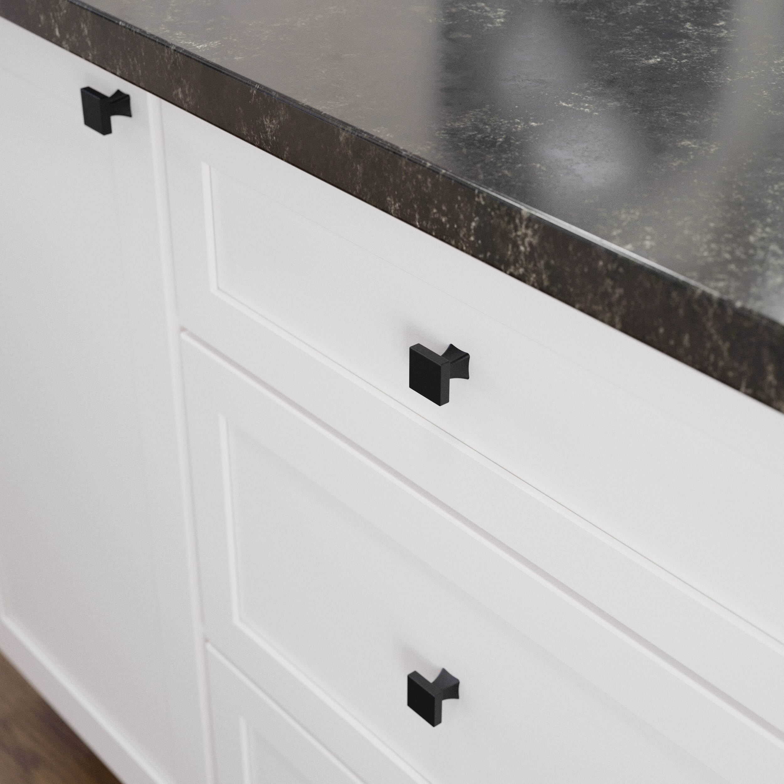 Liberty P43421W-FB Flat Black 1" Casual Square Cabinet Knob