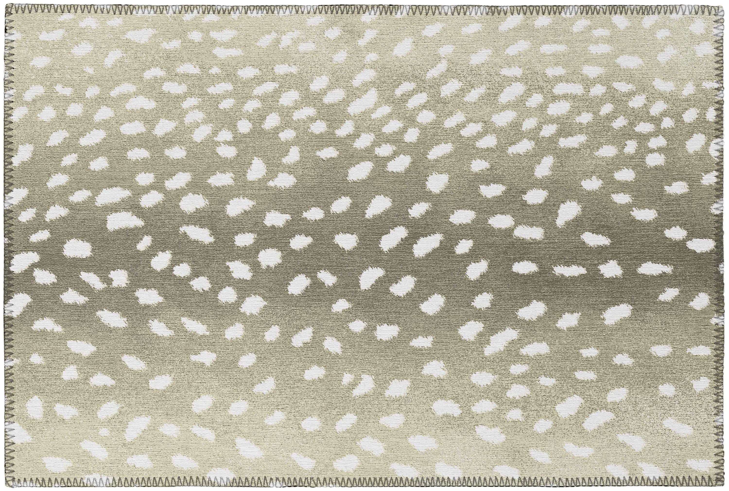 Safari Beige Gazelle Animal Print 1'8" x 2'6" Non-Skid Accent Rug