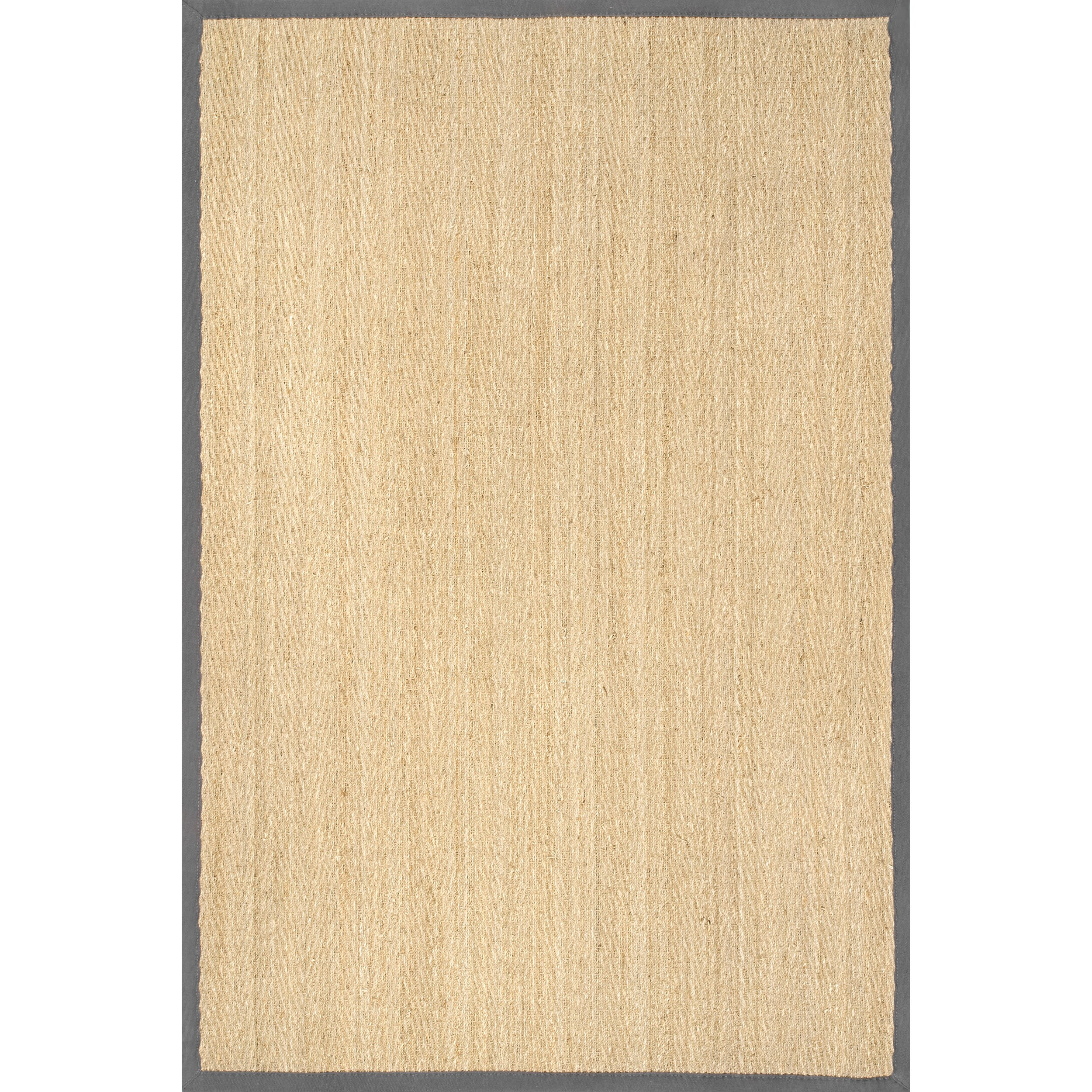 Dark Gray Reversible Seagrass Herringbone Area Rug, 2' 6" x 4'