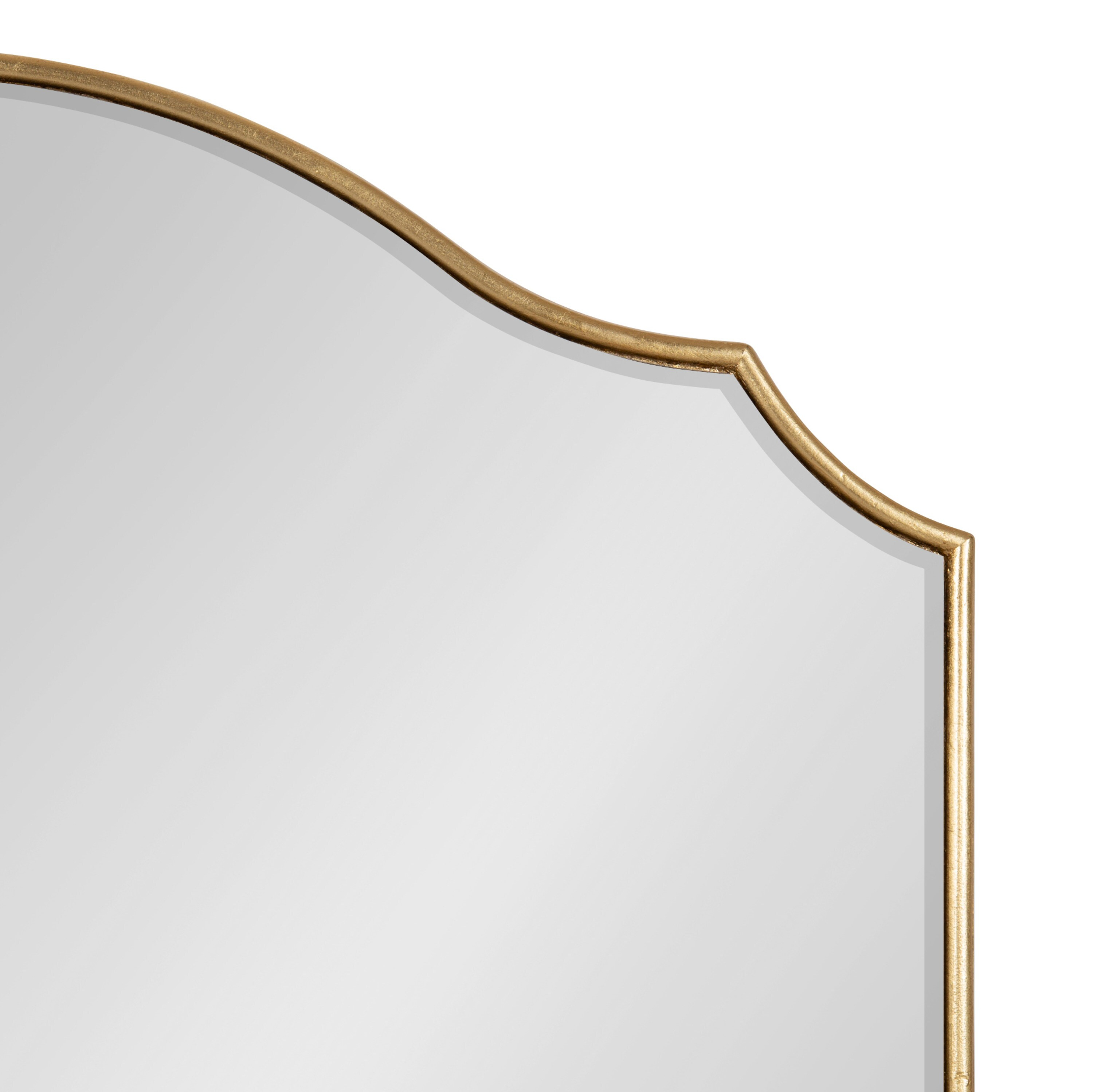 Kate and Laurel Leanna Glam Horizontal Wall Mirror, 20 x 30, Gold, Sophisticated Large Mirror for Wall