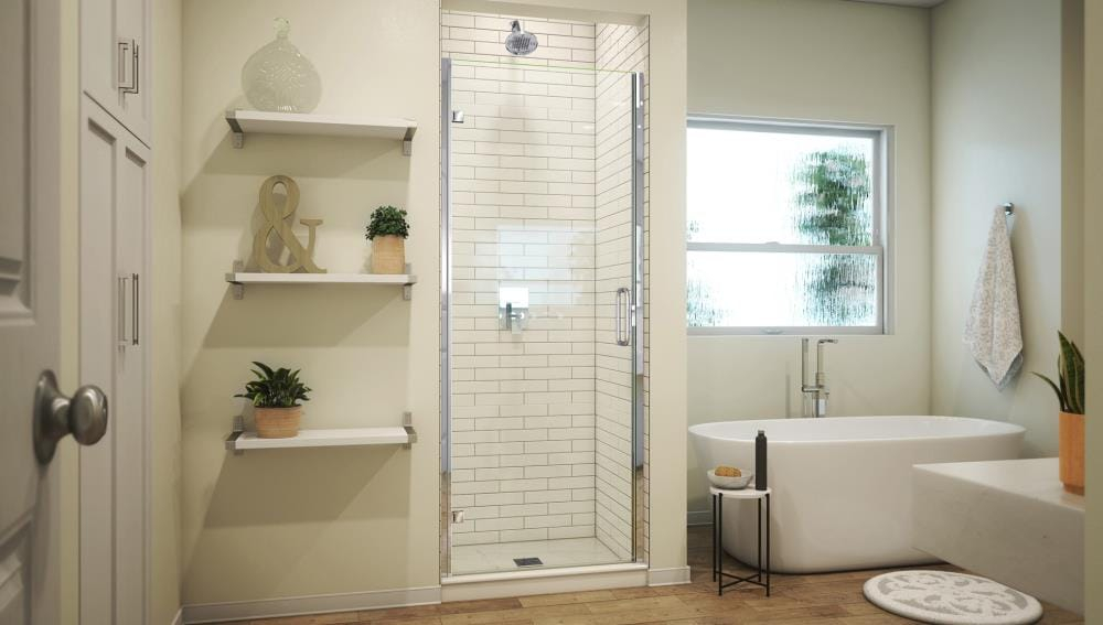 MP Swinging 24" x 73" Hinged Semi-Frameless Shower Door