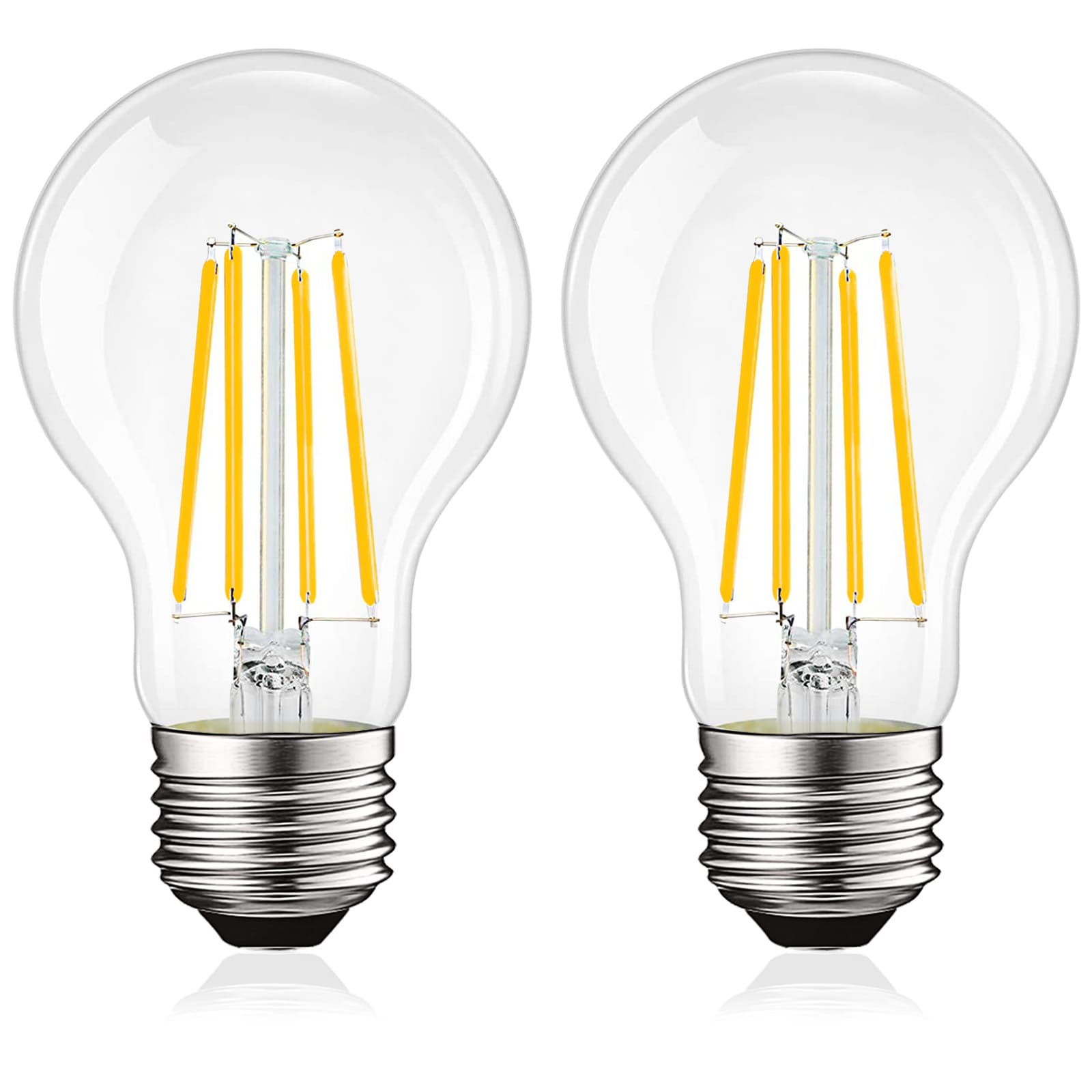 Luxrite Vintage A19 LED Light Bulb 100 Watt Equivalent 1600 Lumens 5000K Bright White Dimmable 12W Damp Rated UL E26 Base 2 Pack