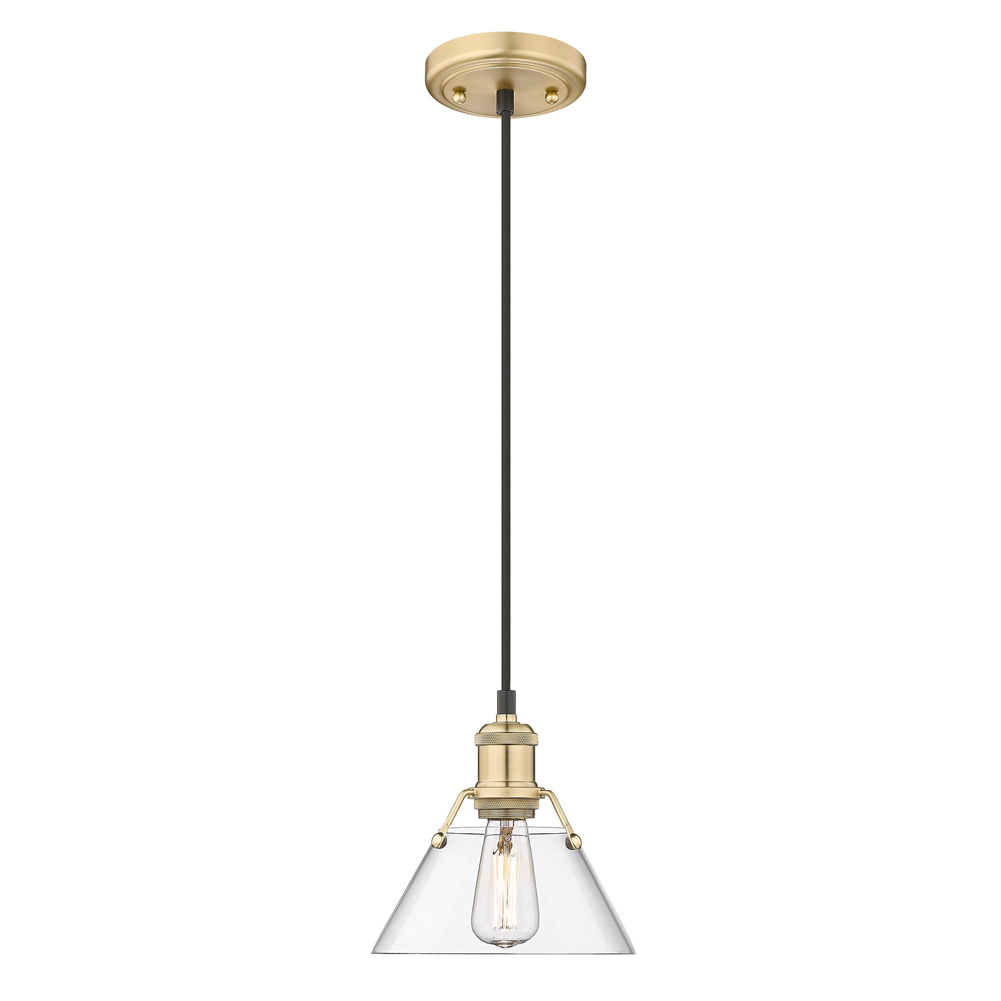 Golden Lighting Orwell 1-Light Mini Pendant in Brushed Champagne Bronze with Clear Glass