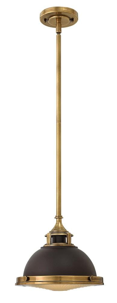 Buckeye Bronze and Brass Medium Glass Pendant Light