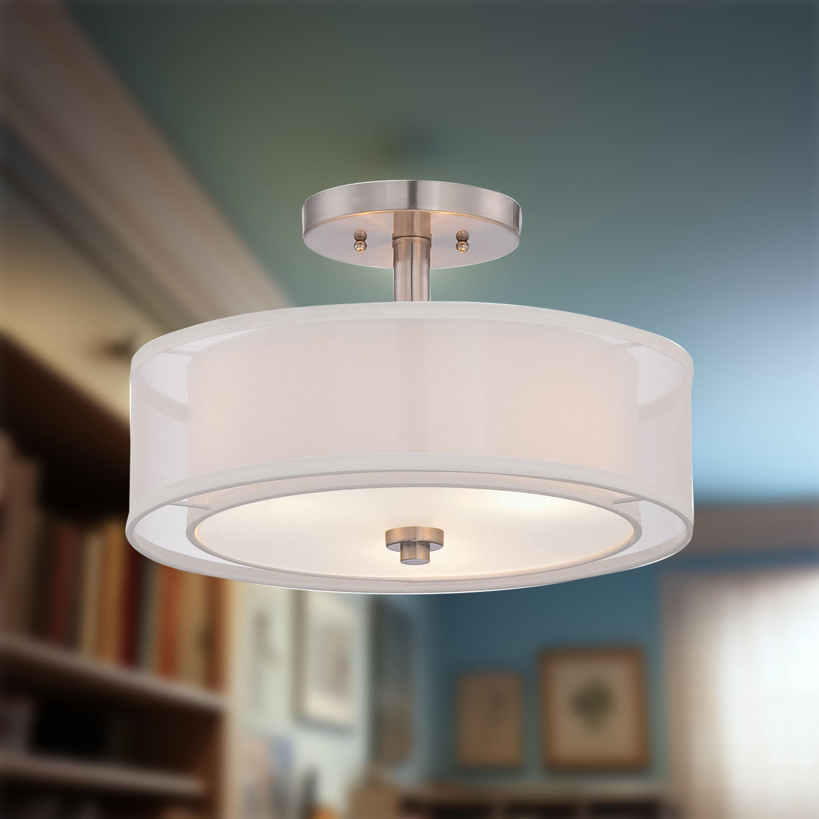 Minka Lavery - Parsons Studio - 3 Light Semi-Flush Mount in Transitional Style -