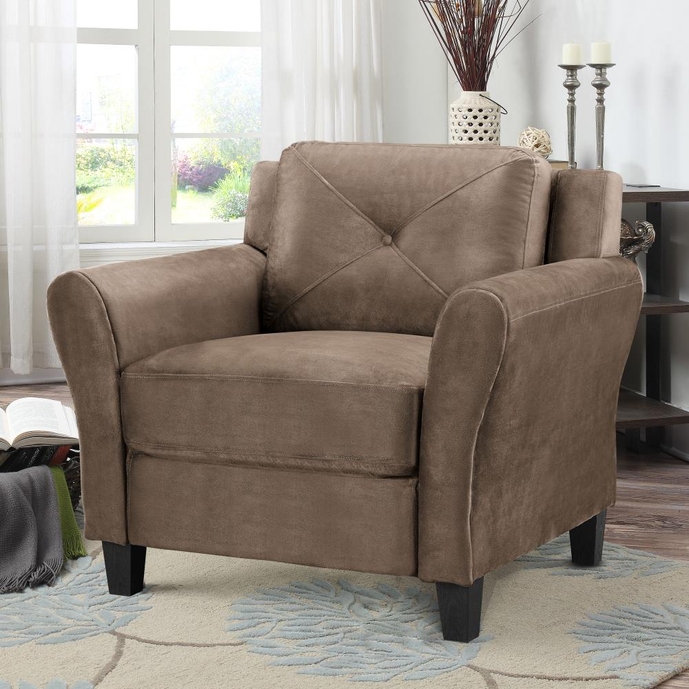 Harvard Brown Microfiber with Round Arm Chair