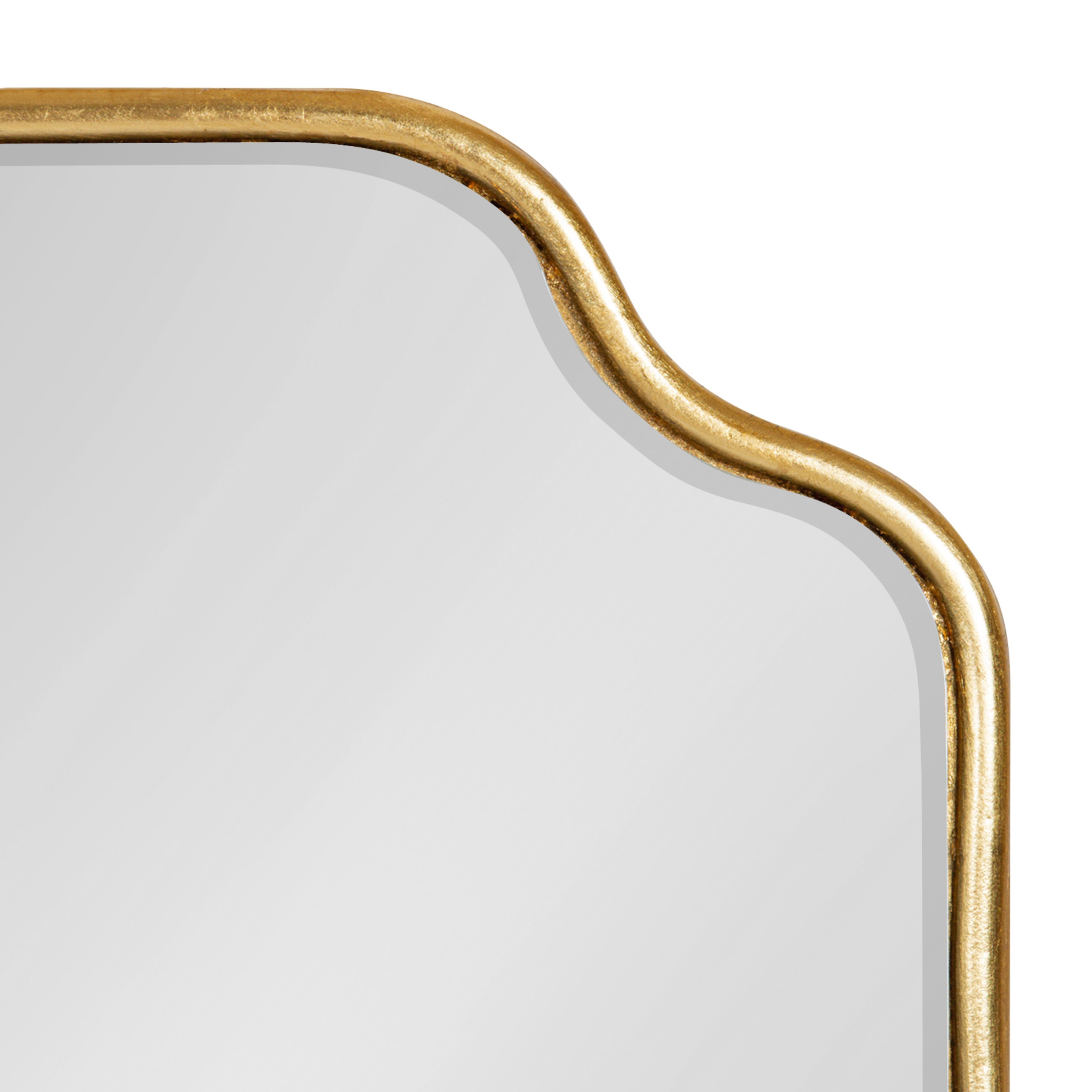 Kate and Laurel Plumley Glam Scalloped Wall Mirror, 18 x 24, Gold, Transitional Mirror Wall Decor