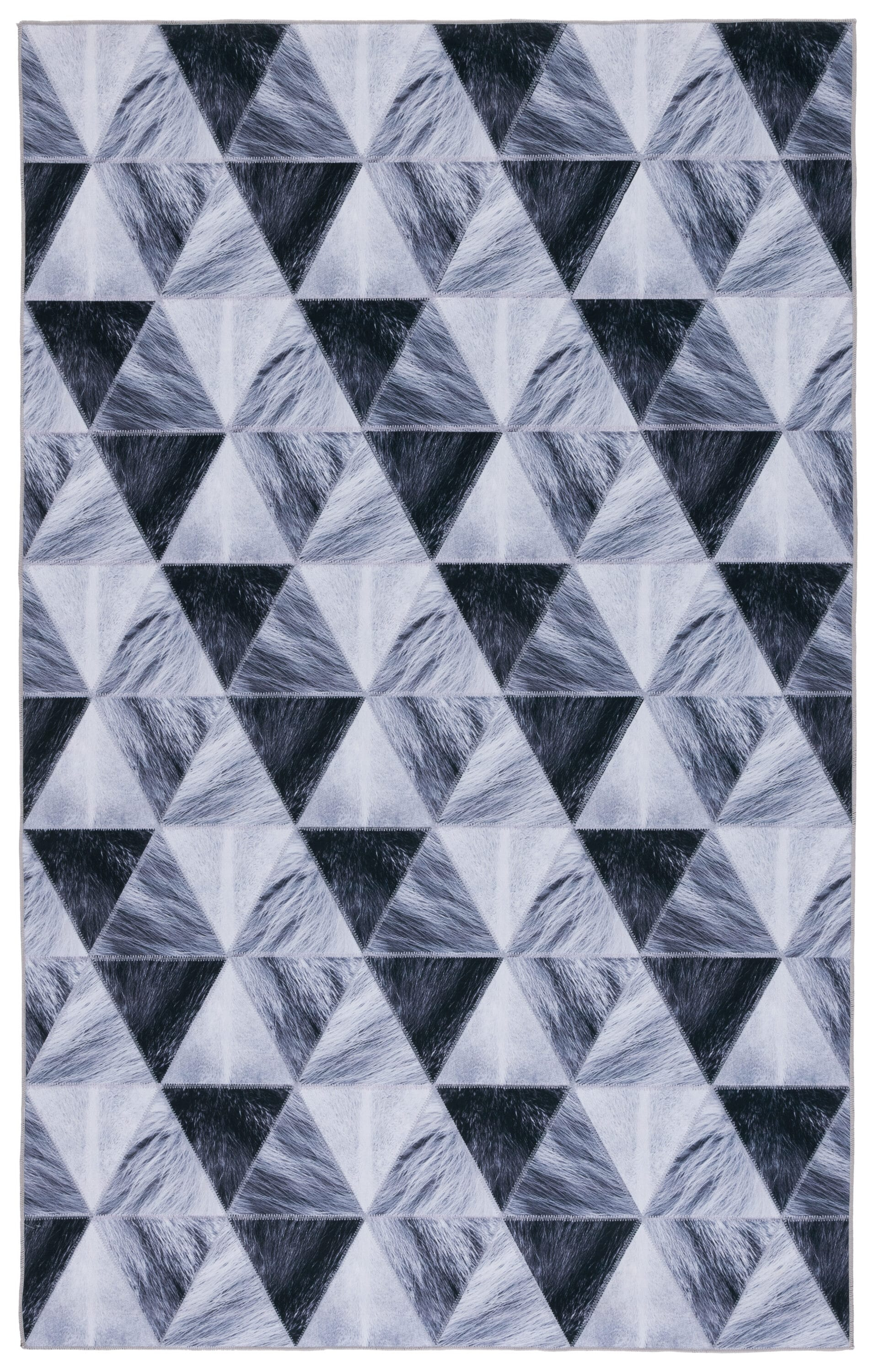 SAFAVIEH Faux Hide Daffodil Diamond Area Rug, Light Grey/Dark Grey, 3' x 5'