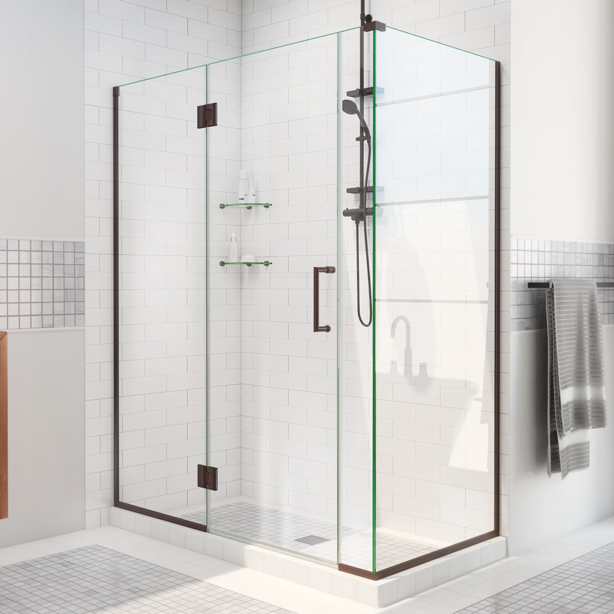 Unidoor-X 40" x 72" Hinged Frameless Shower Door with ClearMax™ Technology