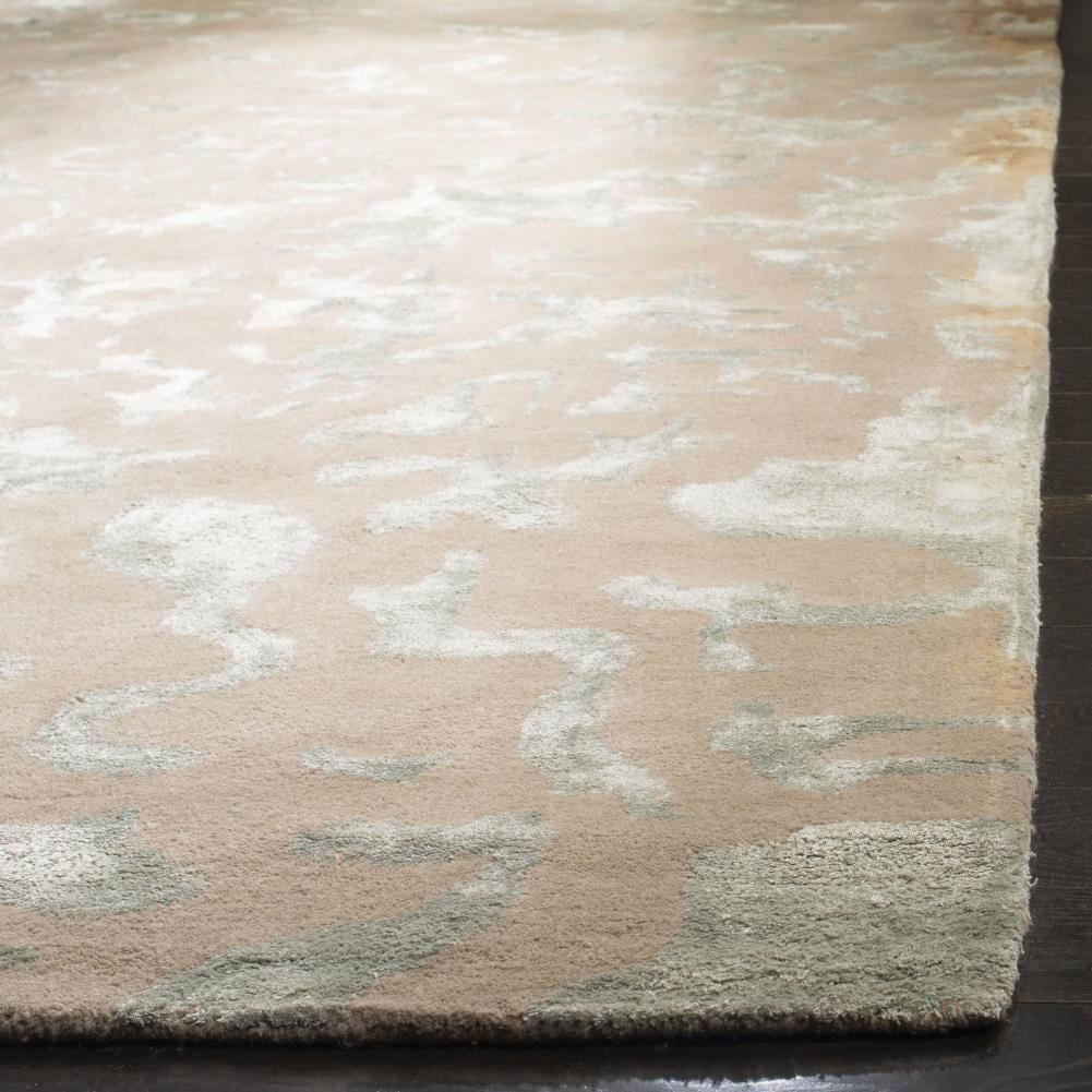 SAFAVIEH Soho Albus Abstract Wool Area Rug, Taupe/Light Blue, 5' x 8'