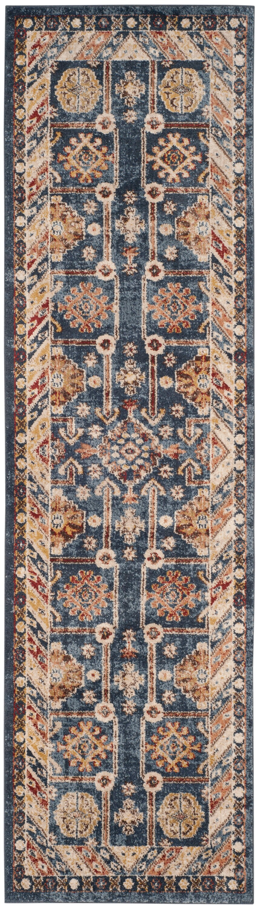SAFAVIEH Bijar Johann Oriental Runner Rug, Royal/Ivory, 2'3" x 10'