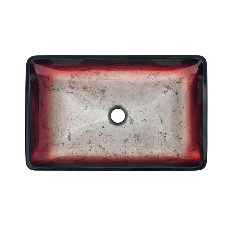 Cascade Rectangular Glass Vessel Sink with Faucet