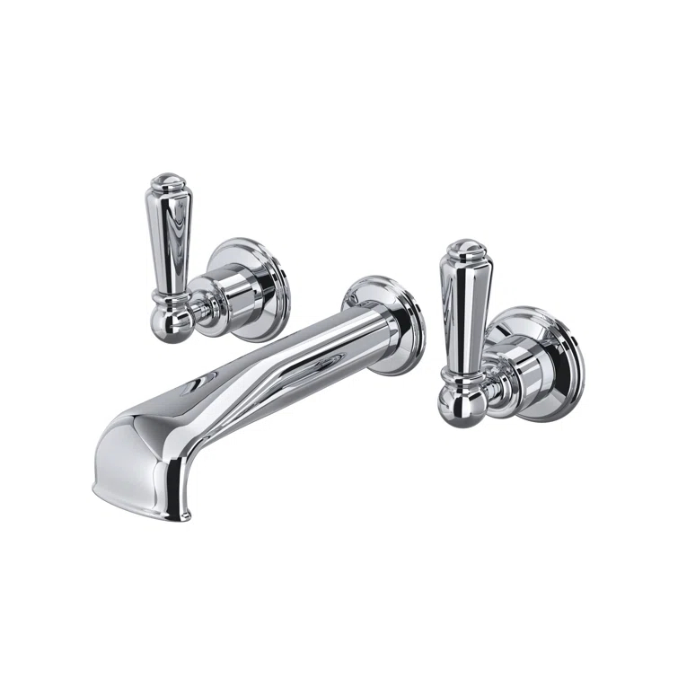 Edwardian Wall Mount Lavatory Faucet Trim With U-Spout