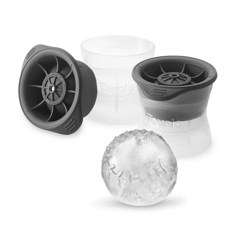 Tovolo Silicone Ice Mold, Baseball Large Ice Molds for Cocktail Drinks, 2 Pack