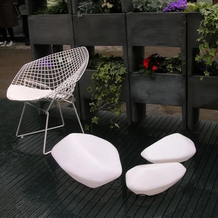 White Polyethylene Outdoor Lawn Ornament Lamp