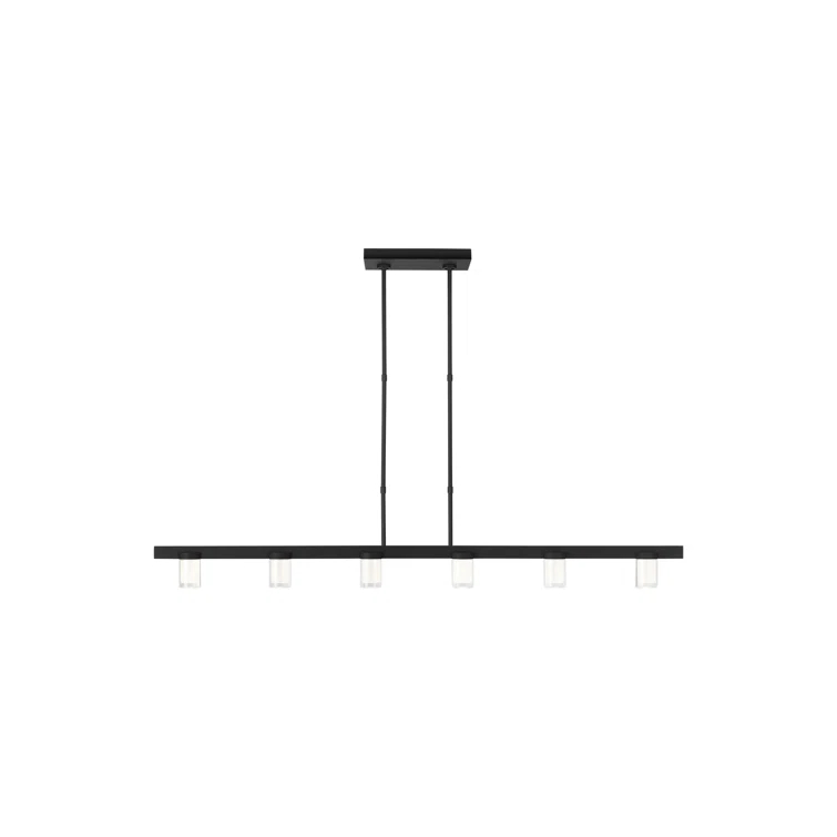 Esfera Crystal 60" LED Linear Island Pendant in Nightshade Black