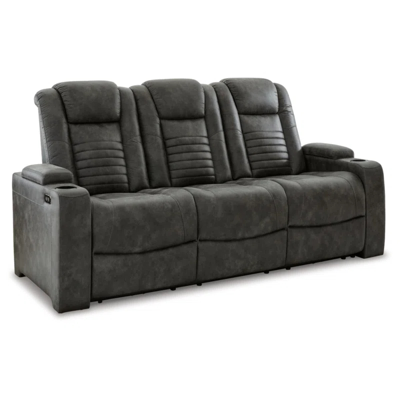 Soundcheck 83" Faux Leather Square Arm Reclining Sofa