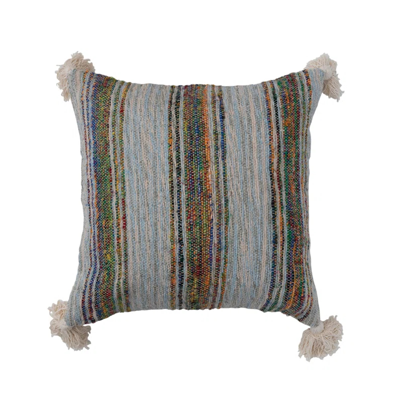 Creative Co-Op Embroidered Cotton Throw Pillow