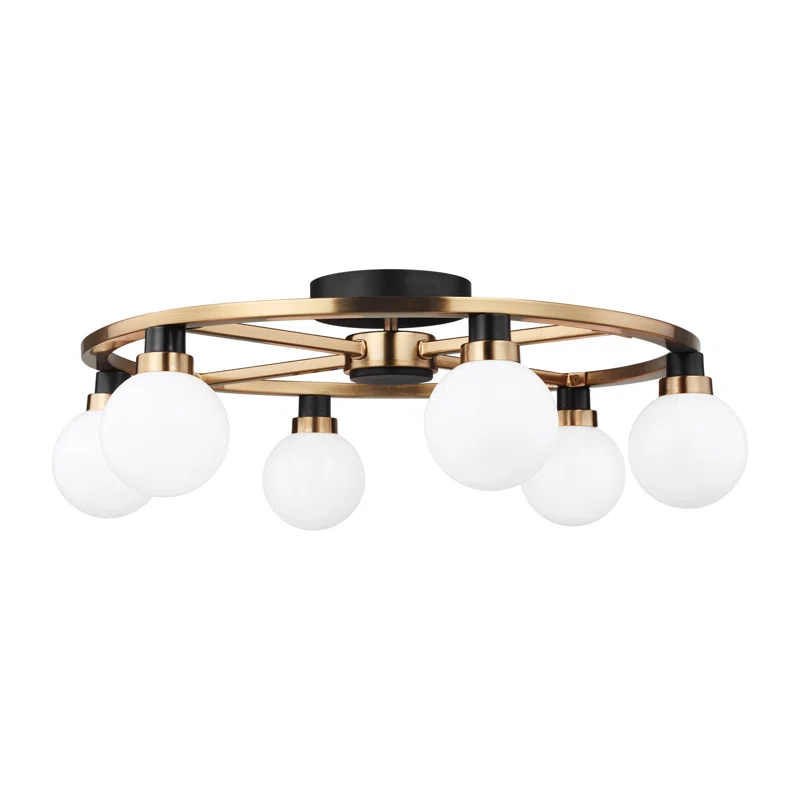 Andrea 6 Light Glass Semi Flush Mount