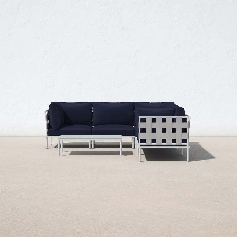 Carmine 6 Piece Outdoor Patio Aluminum Sectional Sofa Set