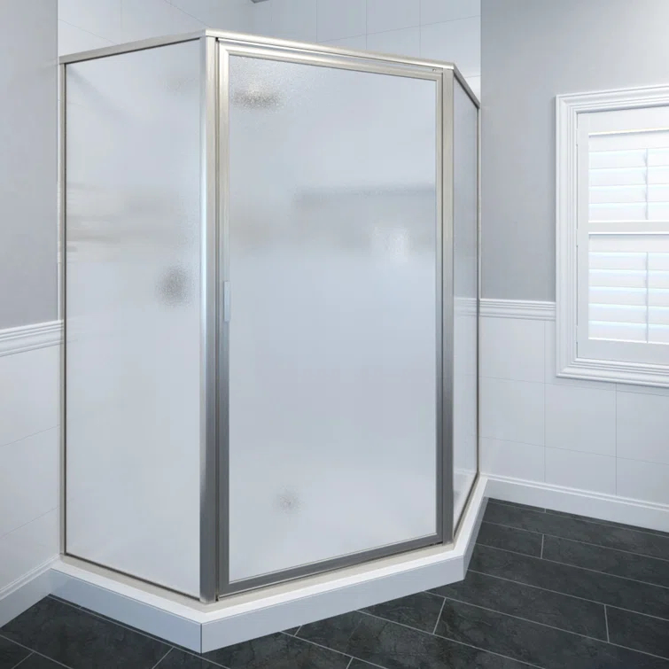 Deluxe 57.5'' W 68.6'' H Framed Neo-angle Reversible Shower Enclosure