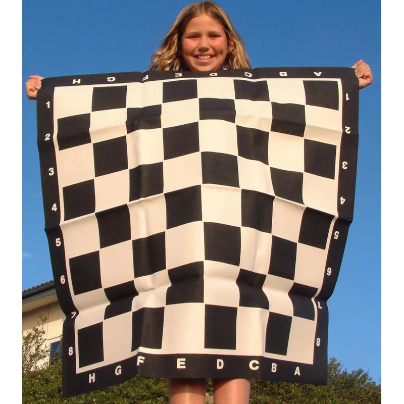 MegaChess 8" Tall Oversized Chess Set with Vinyl Roll-up Board