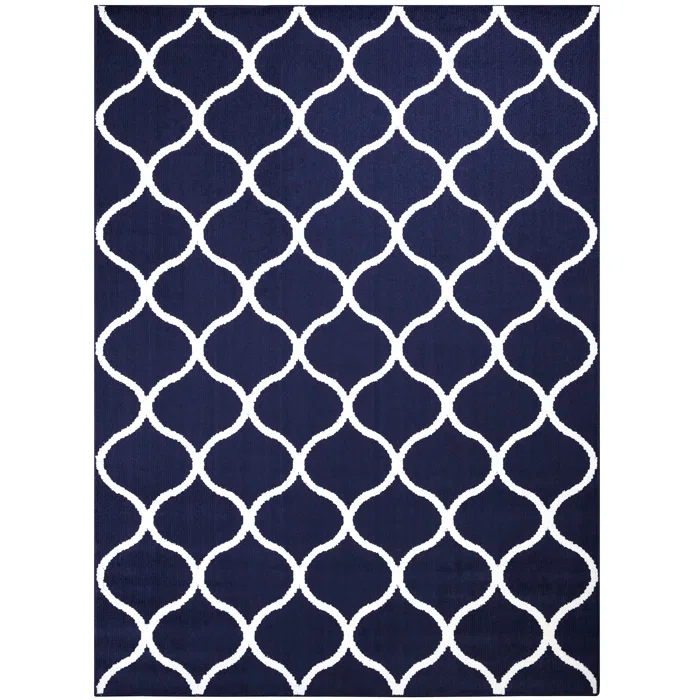 Hershman Tufted Blue/White Indoor Rug