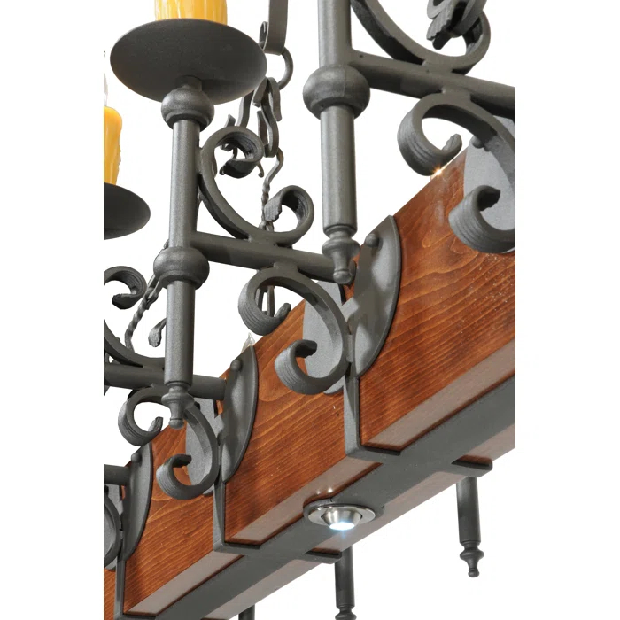 Rustic Lodge 15 - Light Dimmable Square / Rectangle Chandelier