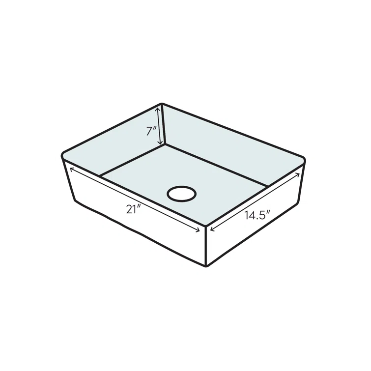 Wells Sinkware RTU2115-7W Wells Sinkware Rhythm Series 14.5'' Ceramic Rectangular Bathroom Sink with Overflow