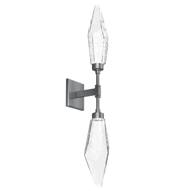 Matte Black Double Glass Sconce with LED Light