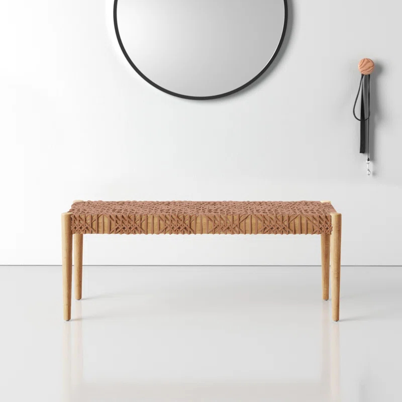 Kazbah 47" Genuine Leather Bench