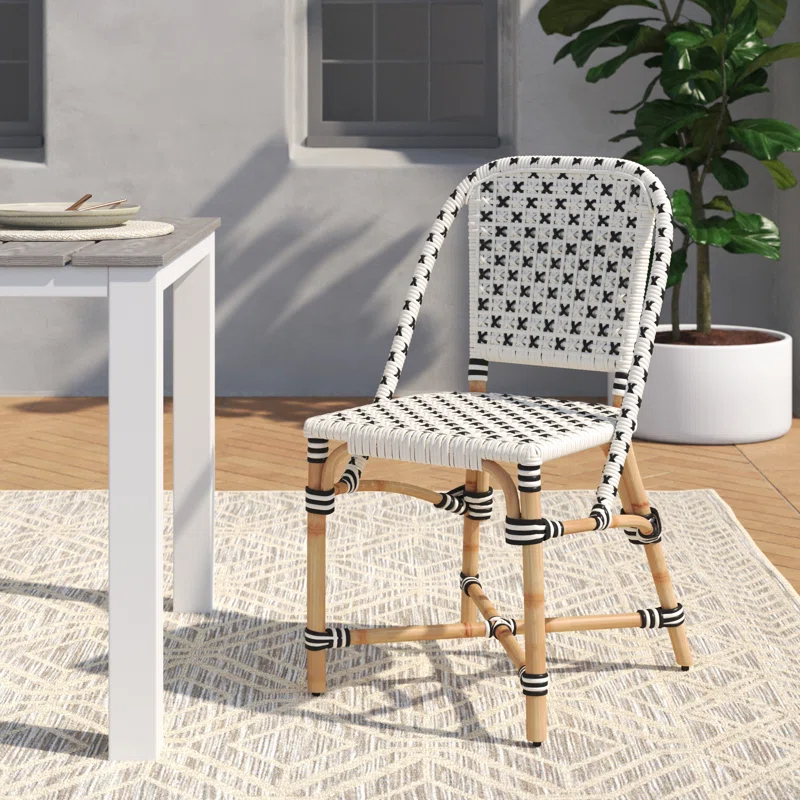 Butler Specialty Company Tenor Rattan Dining Chair - Black / White / Natural