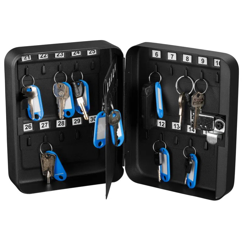 30-Key Steel Secure Key Cabinet with Combination Lock (Set of 2)