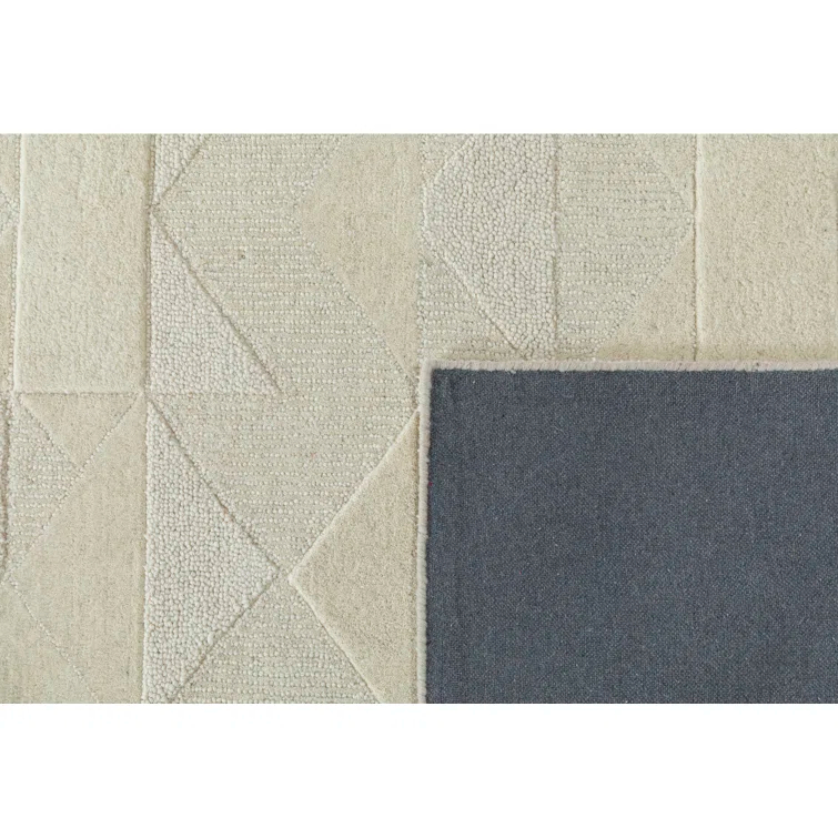 NuStory Essential Ridge 5' x 8' Hand-Tufted Wool Area Rug in Ivory