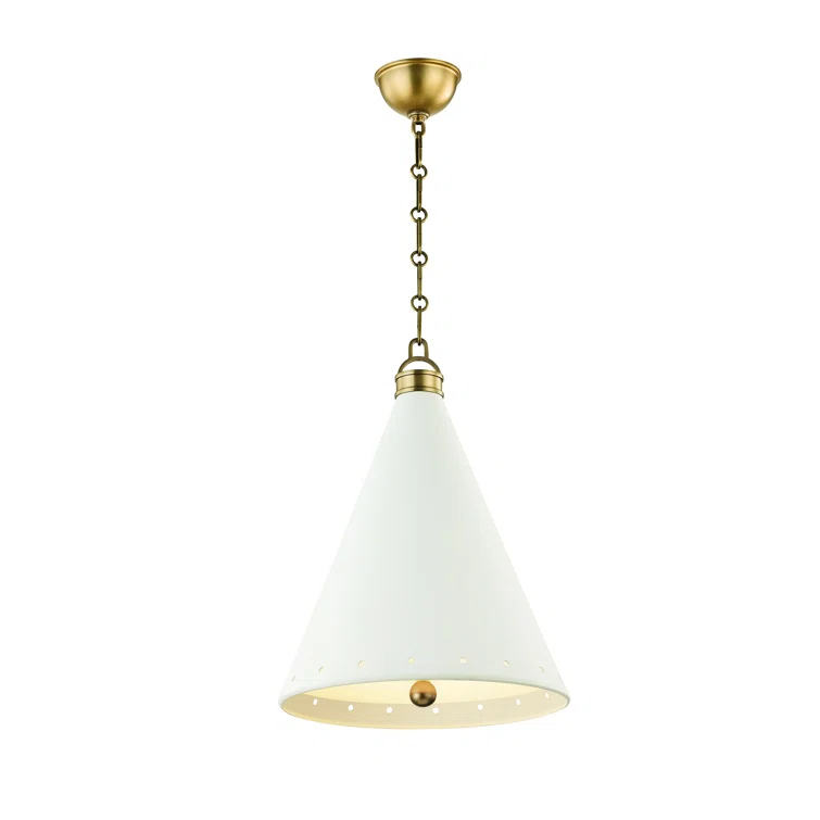 Buxton Pendant Light - White and Brass / Medium