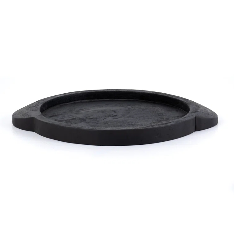 Lylah Round Tray - Carbonized Black