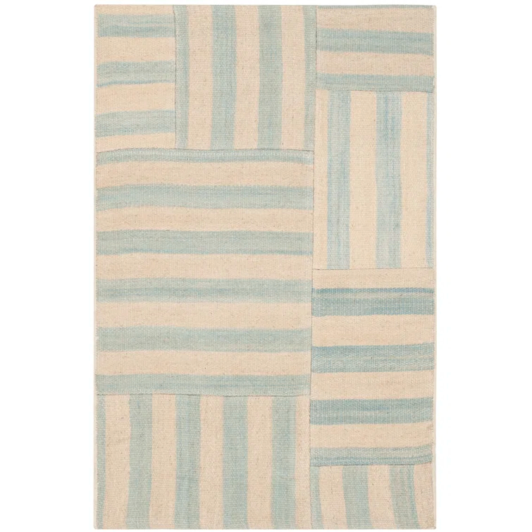 Sky Multi-Color Wool Flat Woven Rectangular Accent Rug
