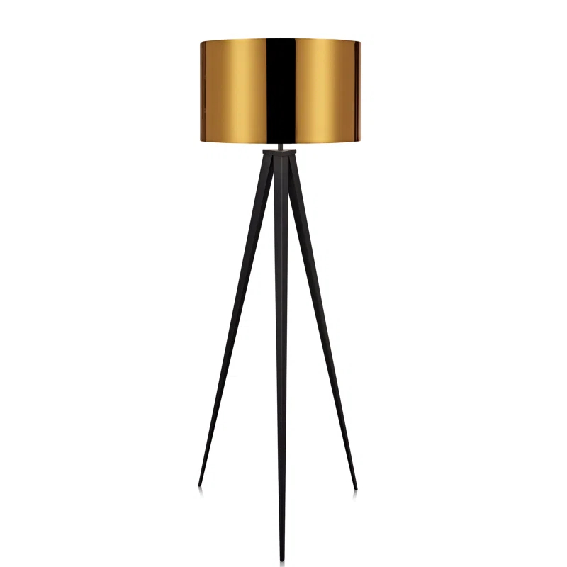 Mercer41 Cardone 60" Modern Standing Tripod Floor Lamp with Drum Shade