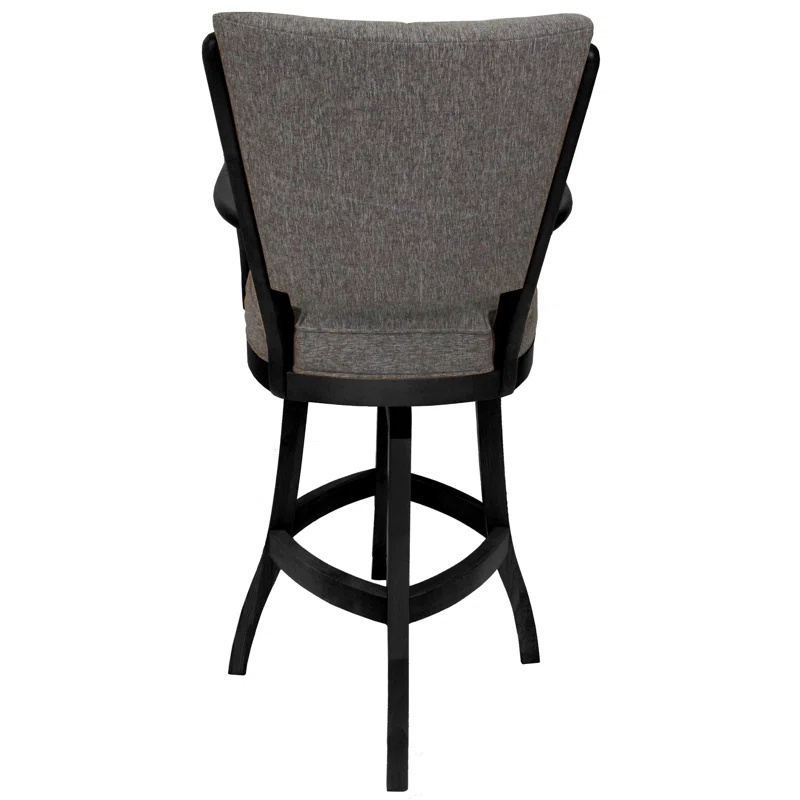 Tobias Designs Custom Wood Bar Stools Swivel Upholstered Counter Stool with Solid Wood Frame