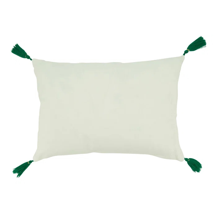 Tassels Cotton Lumbar Throw Pillow