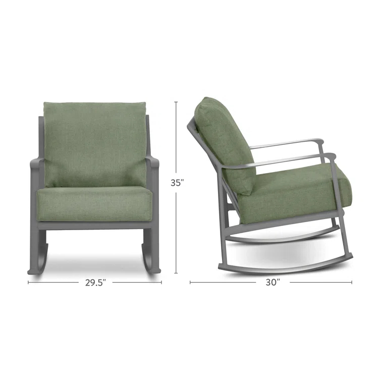 Outdoor Rocking Metal Chair with Cushions
